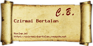 Czirmai Bertalan névjegykártya